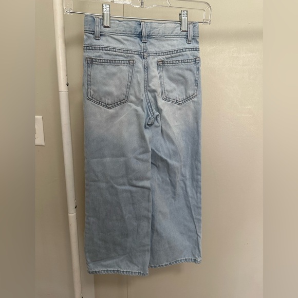 Wonder Nation Girls Light Wash Wide Leg Minimal Distressed Denim Jeans size 7 - Picture 5 of 7